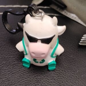 Cute Cow Key Holder with Green Accents